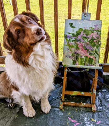 painting dog Carmine