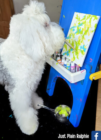 painting dog artist Ralphie