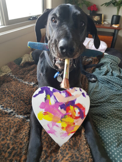 painting dog artist Zeus