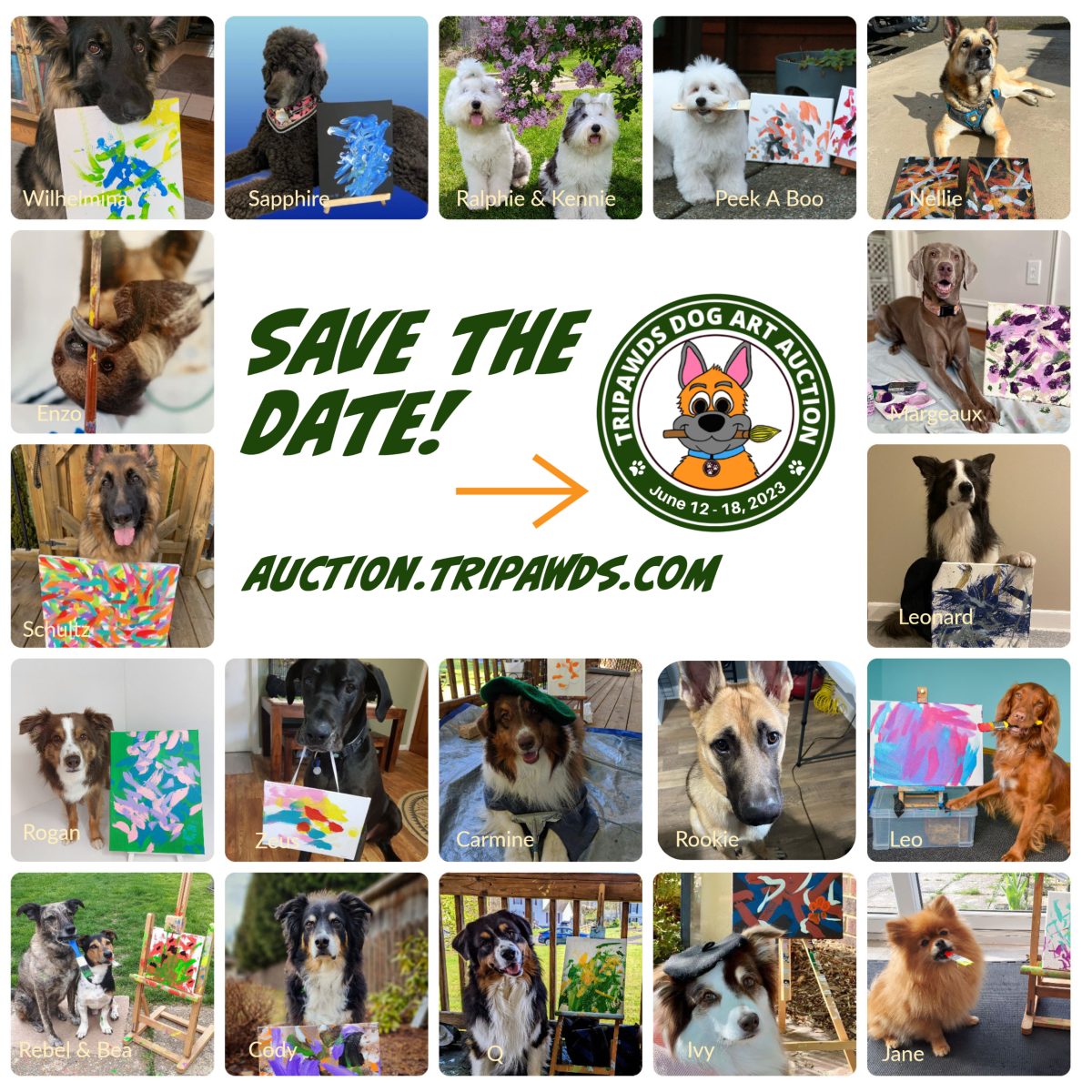 2023 Tripawds Dog Art Auction artists