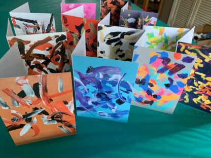 Full set of greeting cards by Kaiserin the Painting Tripawd Dog