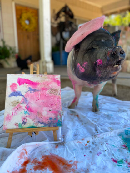This Little Piggy by Charlotte the Painting Pig 2025 Tripawds Dog Art Auction