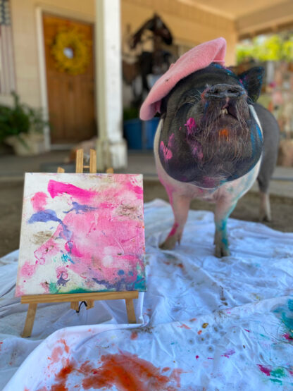 This Little Piggy by Charlotte the Painting Pig 2025 Tripawds Dog Art Auction