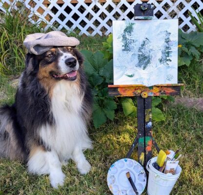 Wintery Winds by Q 2025 Tripawds Dog Art Auction